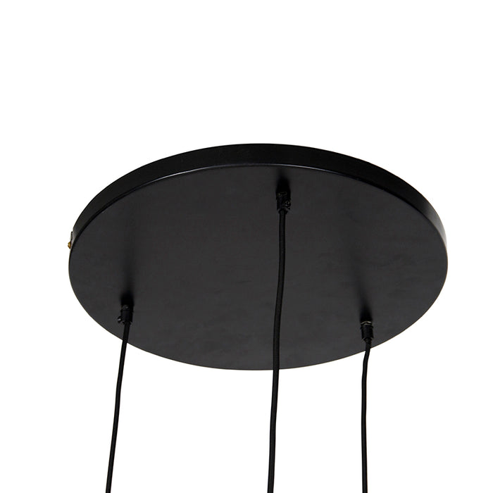 QAZQA Hanglamp zwart goud en koper rond 3-lichts - Sarella