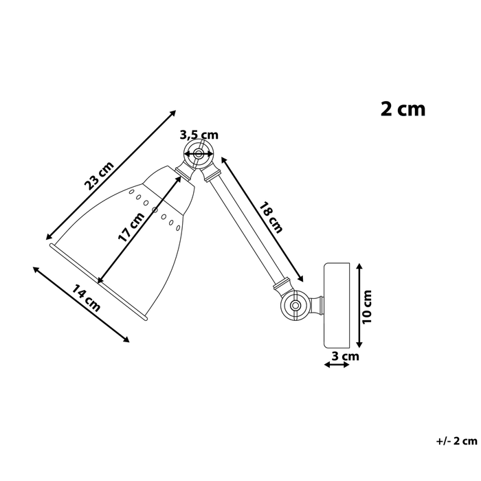 Beliani - MISSISSIPPI M - Wandlamp - Wit - Metaal