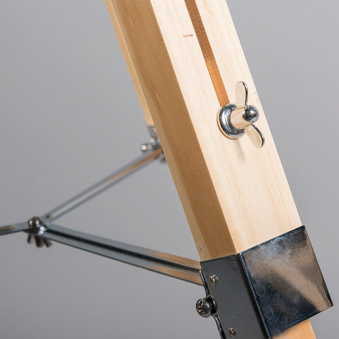 QAZQA Landelijke vloerlamp hout zonder kap - Tripod