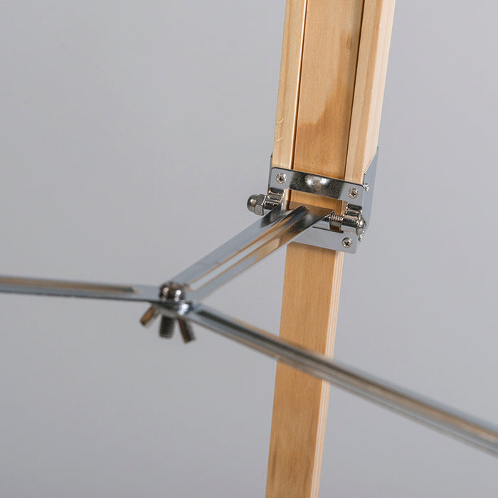 QAZQA Landelijke vloerlamp hout zonder kap - Tripod