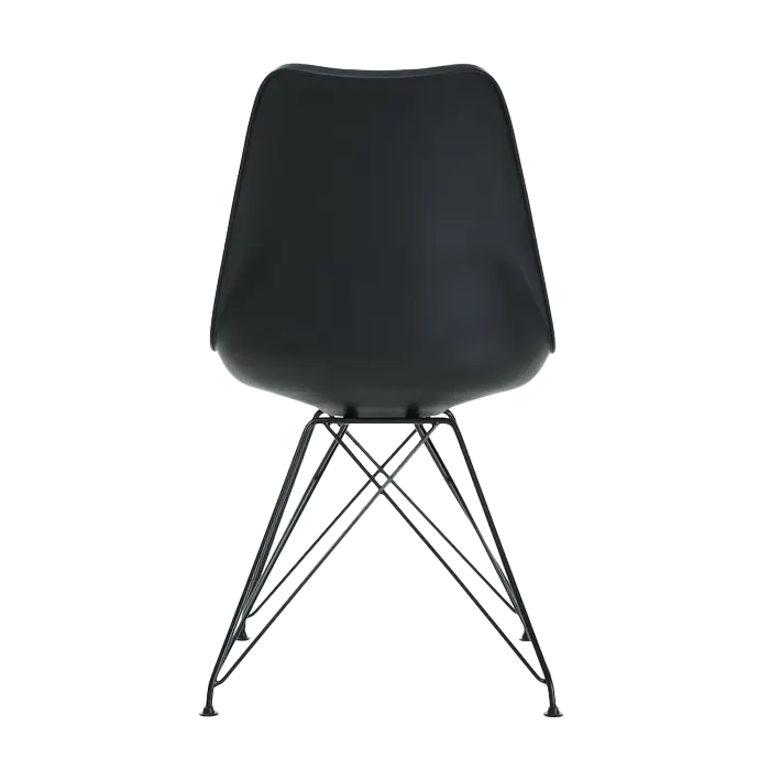 Essence Metal Eetkamerstoel Zwart - Zwart Onderstel