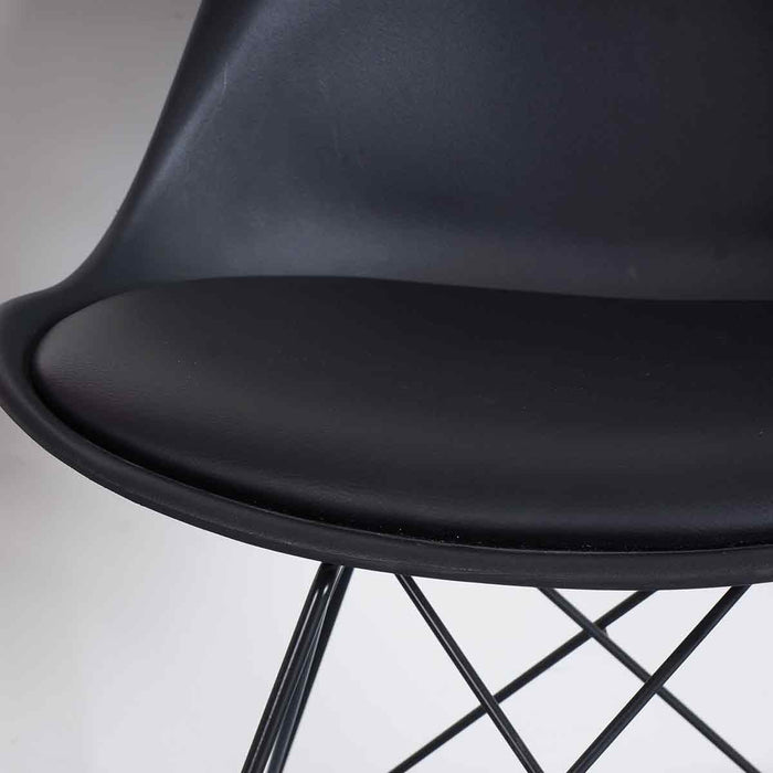 Essence Metal Eetkamerstoel Zwart - Zwart Onderstel