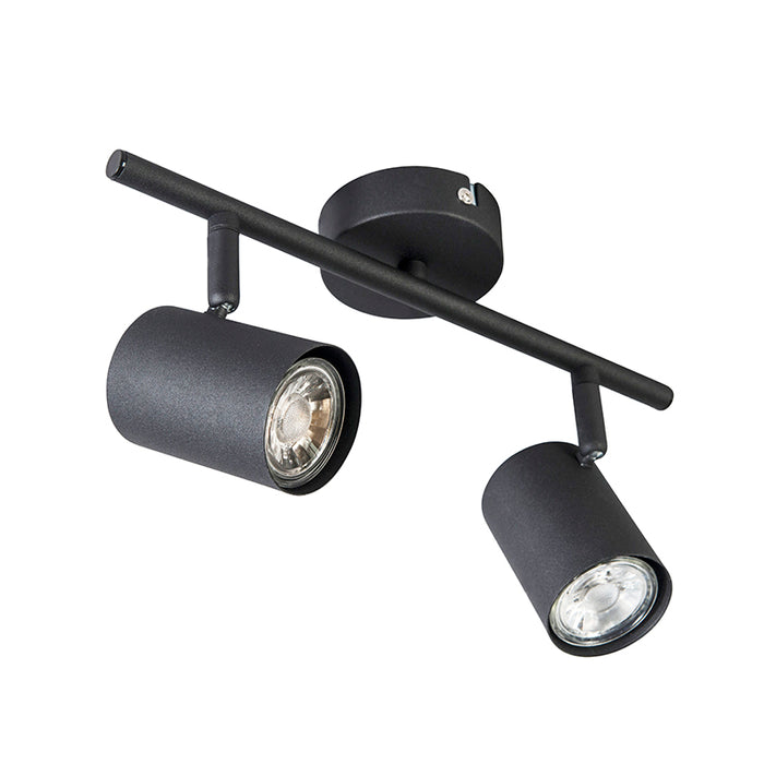 QAZQA Moderne spot zwart 2-lichts kantelbaar - Jeana