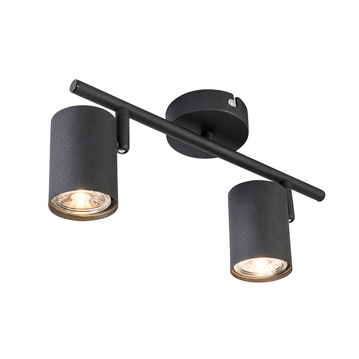 QAZQA Moderne spot zwart 2-lichts kantelbaar - Jeana