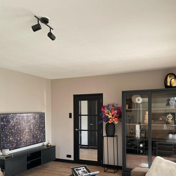 QAZQA Moderne spot zwart 2-lichts kantelbaar - Jeana