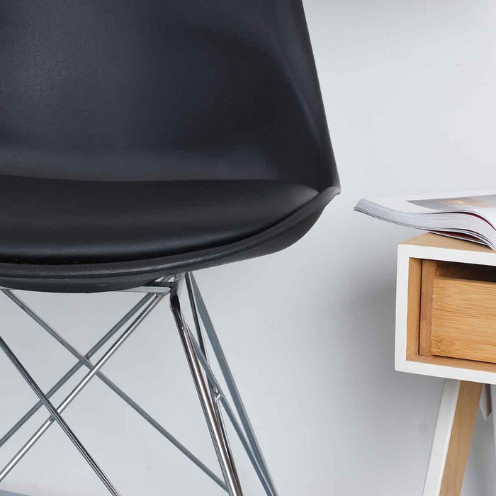 Essence Metal eetkamerstoel zwart - chroom onderstel