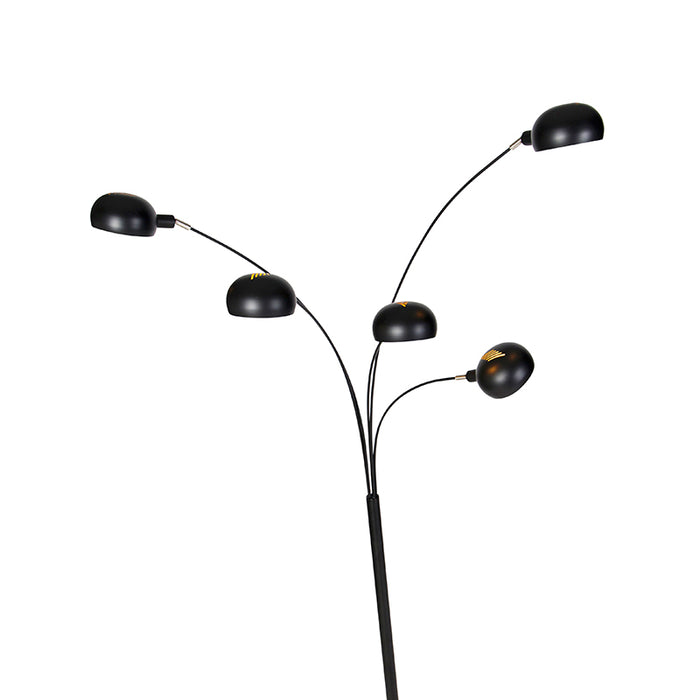 QAZQA Design vloerlamp zwart 5-lichts - Sixties