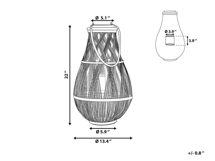 Beliani - TONGA - Lantaarn - Zwart - Bamboehout