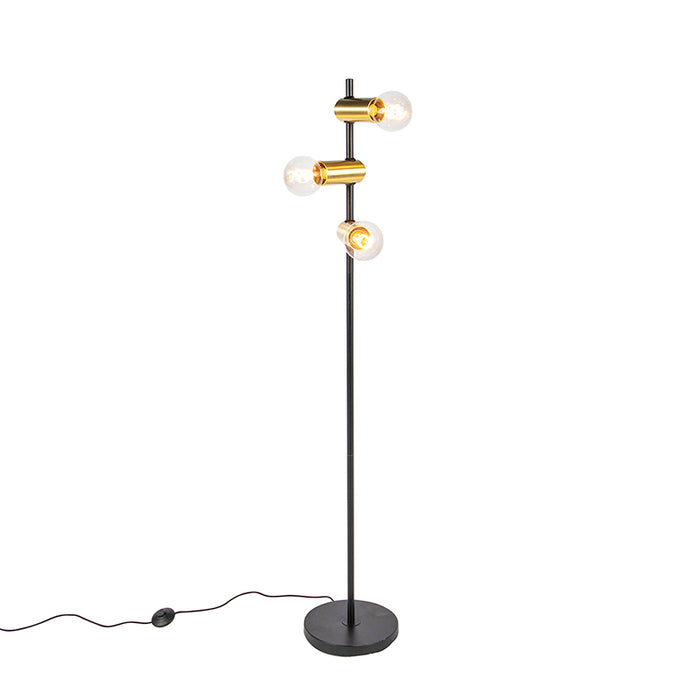 QAZQA Vloerlamp facil - Goud|messing - Modern - D 255mm