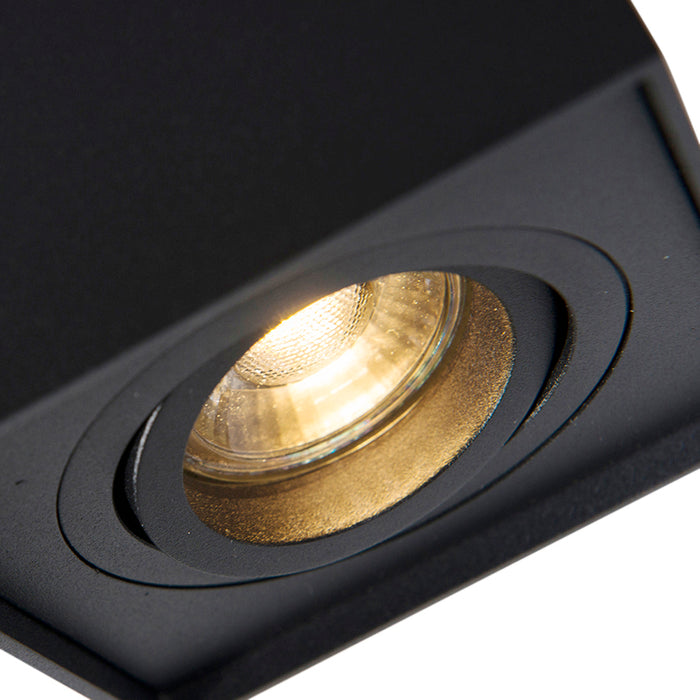 QAZQA Spot zwart verstelbaar - Quadro 1 up