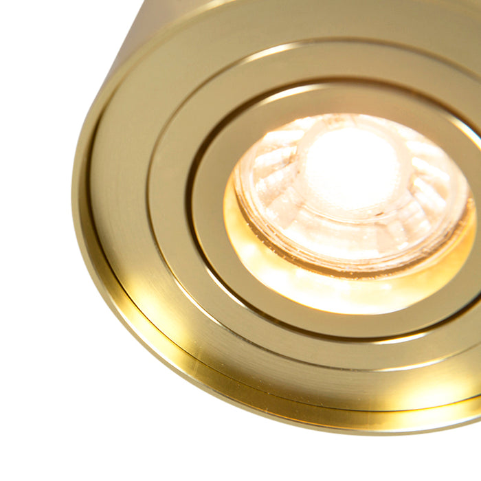 QAZQA Spot goud|messing draai- en kantelbaar - Rondoo up