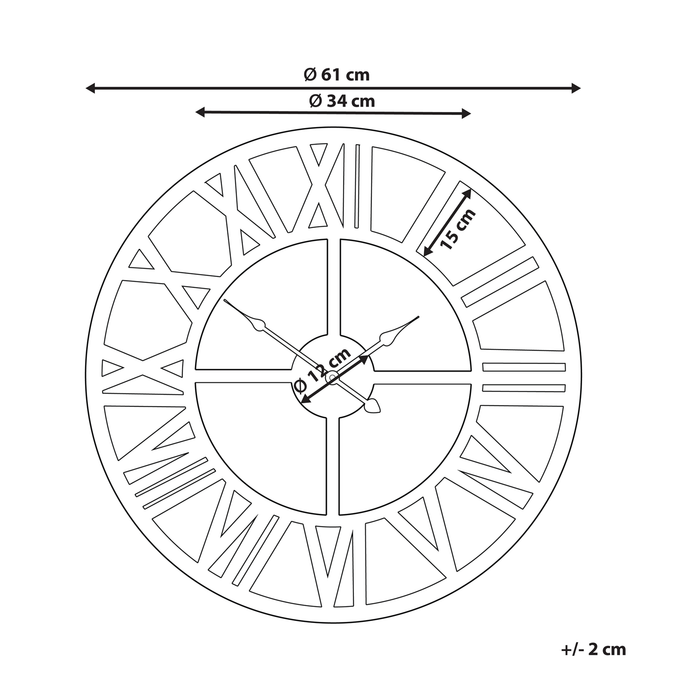 Beliani - NOTTWIL - Wandklok - Goud - IJzer