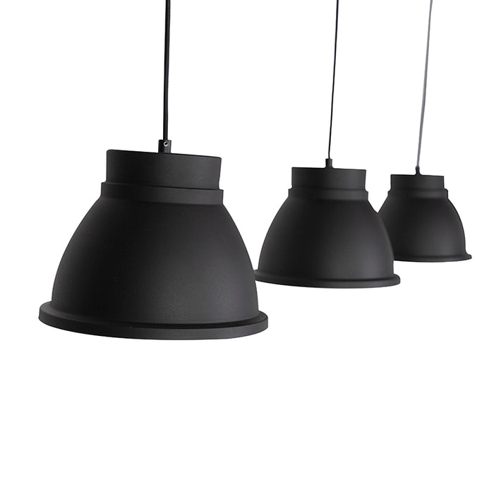 QAZQA Hanglamp ron hl - Zwart - Landelijk - L 1200mm