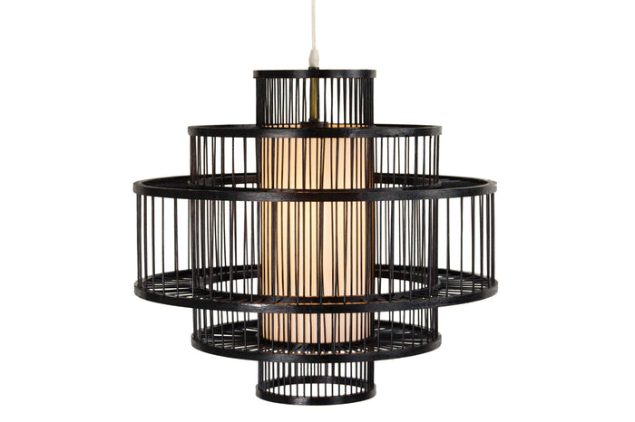 Fine Asianliving Bamboe Hanglamp Zwart Handgemaakt -