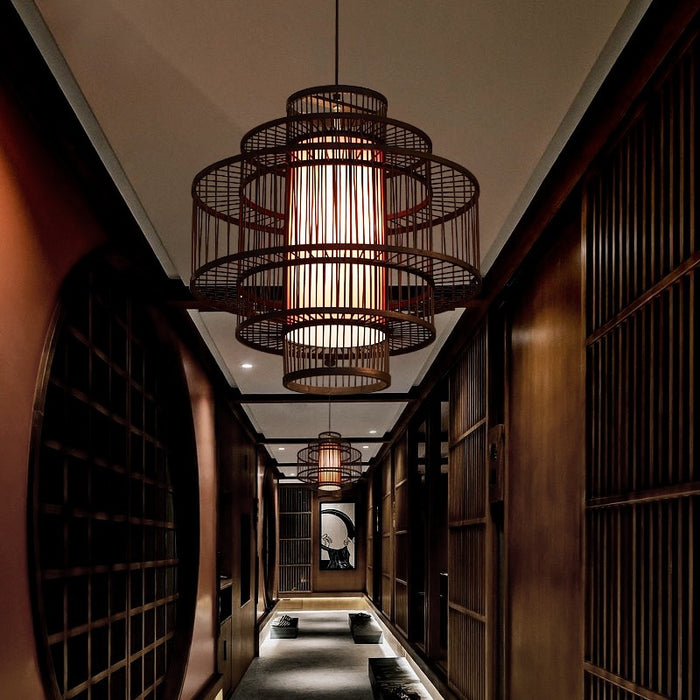 Fine Asianliving Bamboe Hanglamp Zwart Handgemaakt -