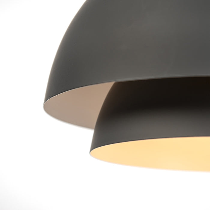 QAZQA Scandinavische hanglamp zwart met wit 2-laags - Claudius