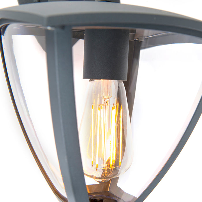 QAZQA Klassieke buitenlantaarn wand down donkergrijs IP44 - Platar