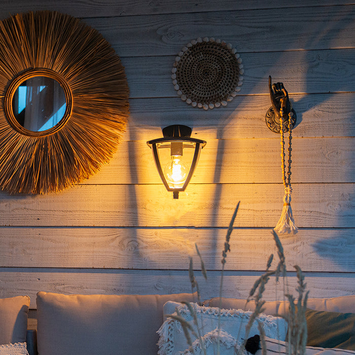 QAZQA Klassieke buitenlantaarn wand down donkergrijs IP44 - Platar