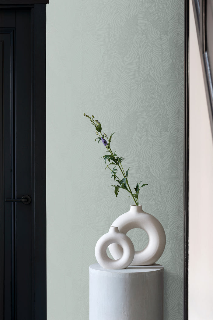 Origin Wallcoverings behang bladeren lichtblauw - 0,53 x 10,05 m - 347