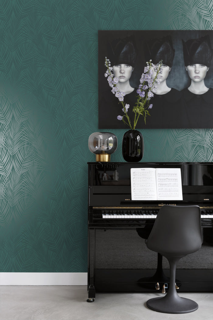 Origin Wallcoverings behang palmbladeren smaragd groen - 0,53 x 10,05
