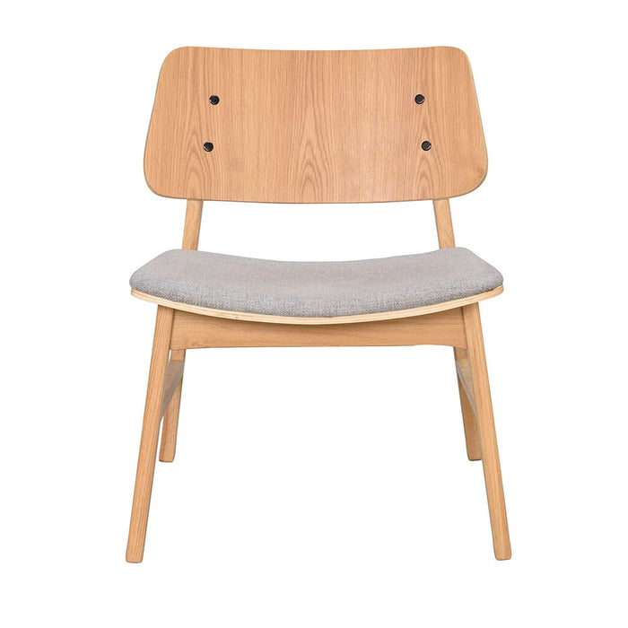 Rowico Home Nagano houten fauteuil naturel - met grijs zitkussen