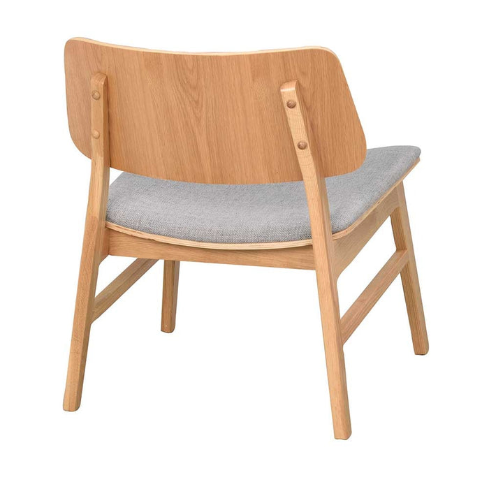 Rowico Home Nagano houten fauteuil naturel - met grijs zitkussen