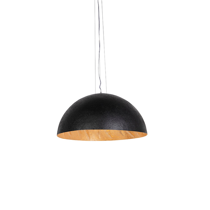QAZQA Industriële hanglamp zwart met goud 70 cm - Magna