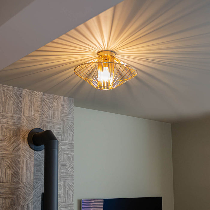 QAZQA Design plafondlamp goud draad met lichteffect - Zahra