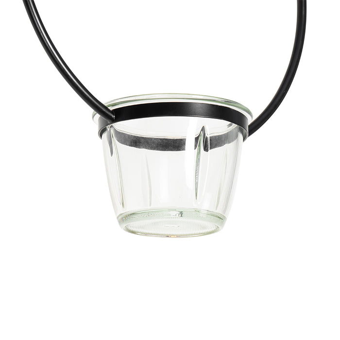 QAZQA Moderne plafondlamp zwart met glas rond - Roslini