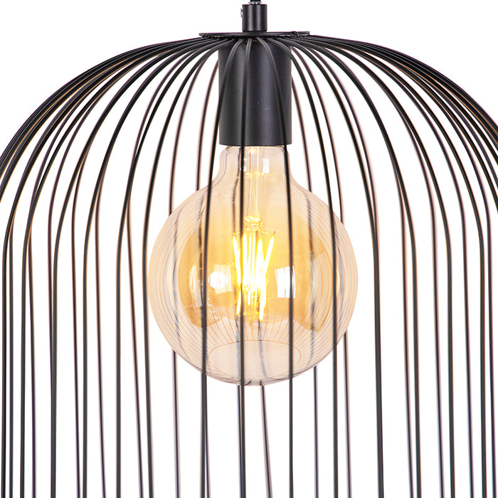 QAZQA Design hanglamp zwart - Wire Knock