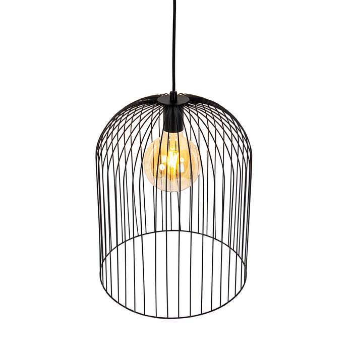 QAZQA Design hanglamp zwart - Wire Knock