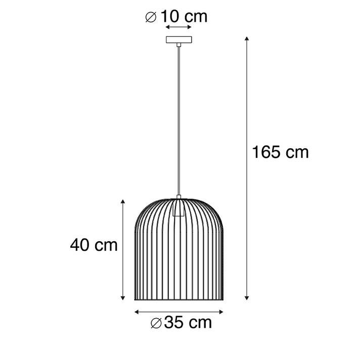 QAZQA Design hanglamp zwart - Wire Knock