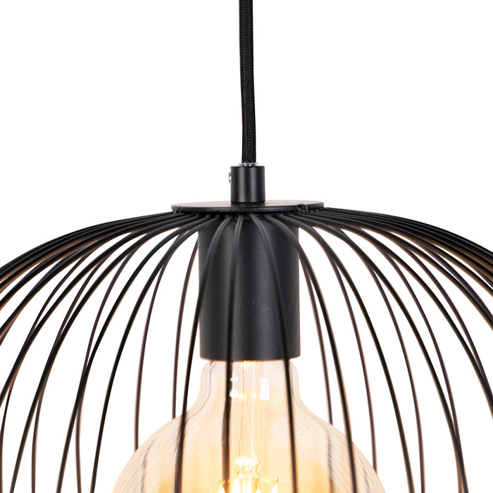 QAZQA Design hanglamp zwart - Wire Knock