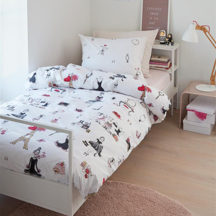 Beddinghouse Kids Dekbedovertrek Paris Girl Pink