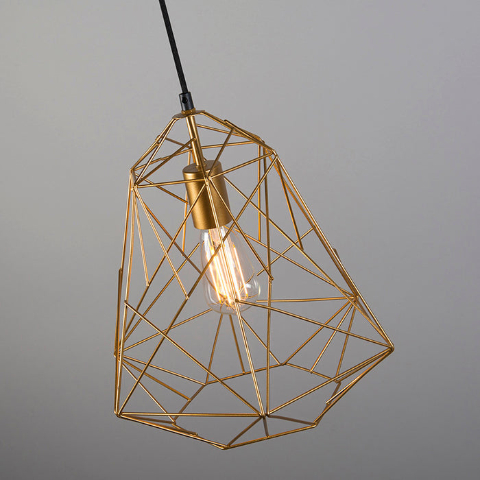QAZQA Industriële hanglamp goud - Framework Basic
