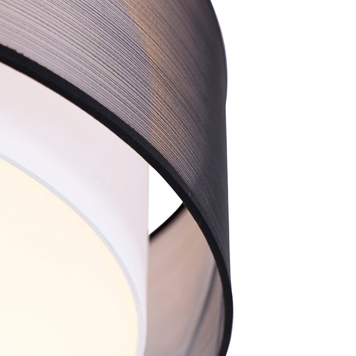 QAZQA Moderne plafonnière zwart met wit 50 cm 3-lichts - Drum Duo