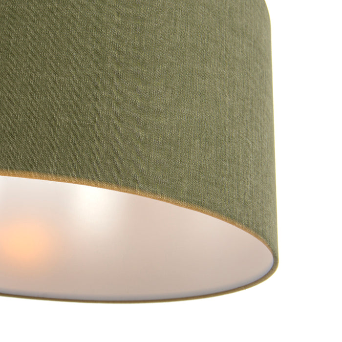 QAZQA Hanglamp wit met groene kap 50 cm - Combi 1