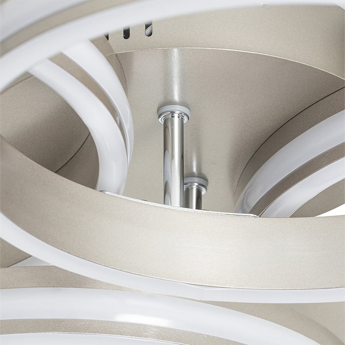 QAZQA Plafondlamp staal incl. LED 3-staps dimbaar 4-lichts - Navara