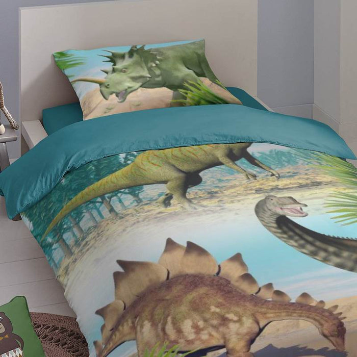 Good Morning Dekbedovertrek Katoen Dino multi