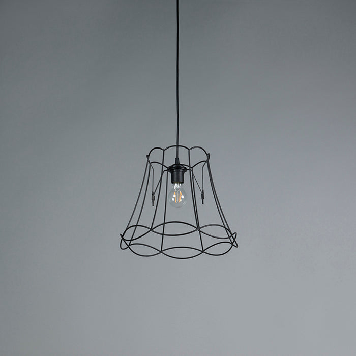QAZQA Retro hanglamp zwart 35 cm - Granny Frame