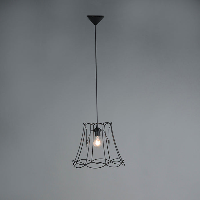 QAZQA Retro hanglamp zwart 35 cm - Granny Frame