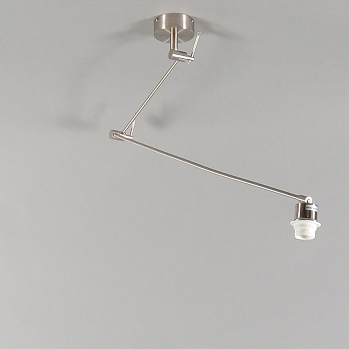 QAZQA Moderne hanglamp staal met leaf kap 35 cm - Blitz