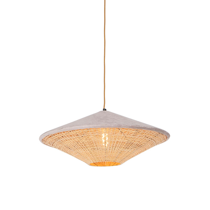 QAZQA Hanglamp frills - Beige - Landelijk | Rustiek - D 600mm