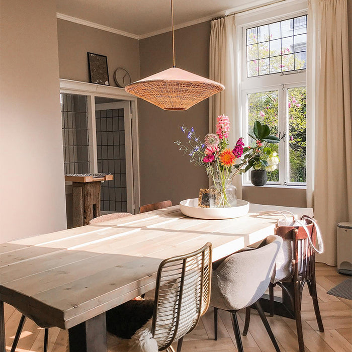 QAZQA Hanglamp frills - Beige - Landelijk | Rustiek - D 600mm