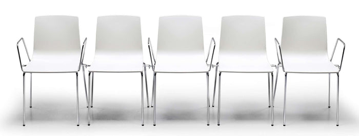 SCAB Alice Stapelbare Stoel - Set Van 4 - Duifgrijs - Chromen Poten