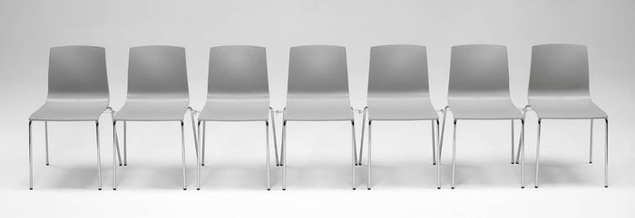 SCAB Alice Stapelbare Stoel - Set Van 4 - Duifgrijs - Chromen Poten