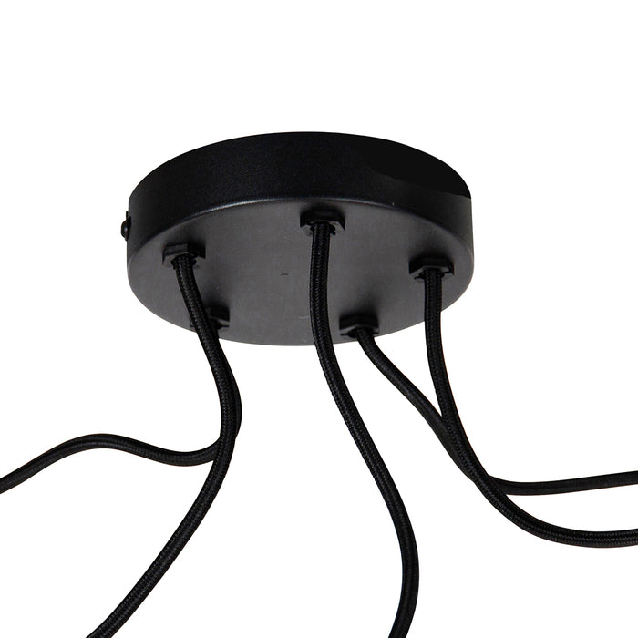 QAZQA Industriële hanglamp zwart 5-lichts - Cava