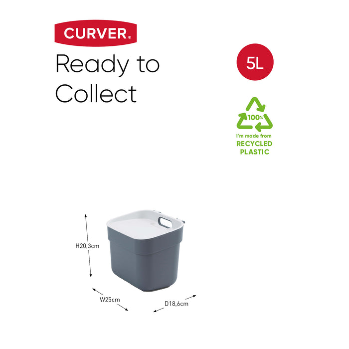 Curver Ready to Collect Prullenbak 5L - Grijs