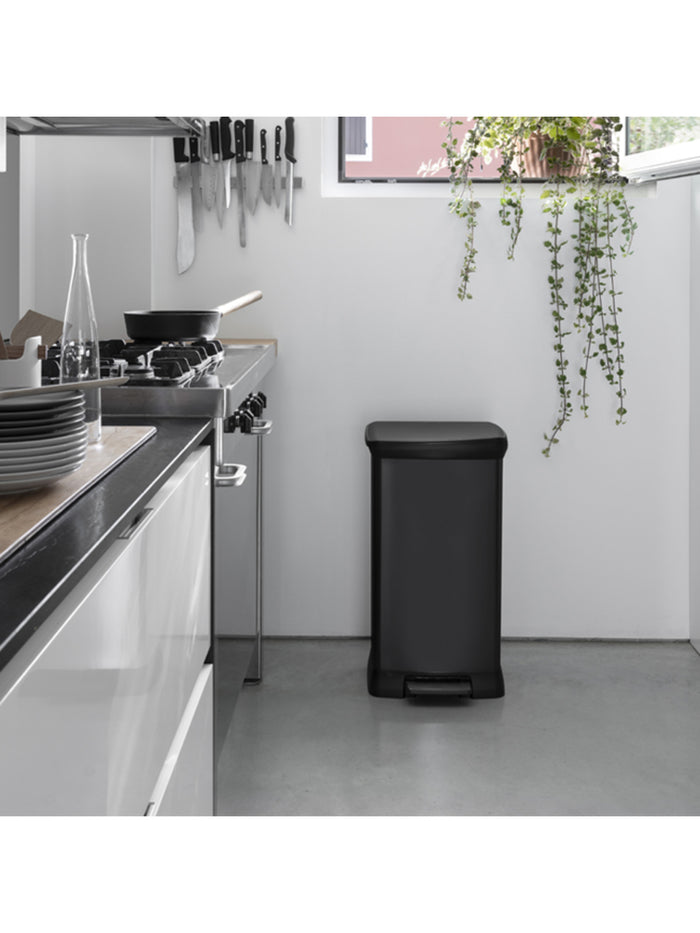 Curver Pedaalemmer Deco rechthoekig 50 L metallic zwart