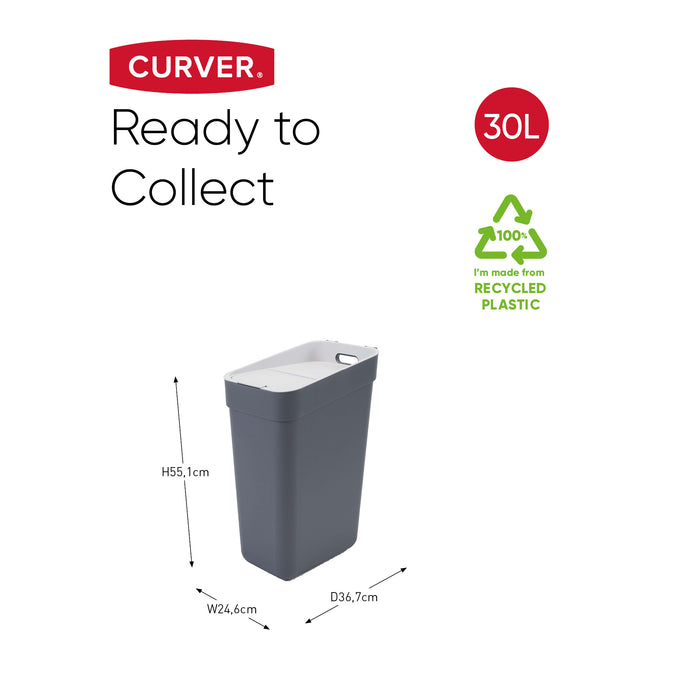 Curver Ready to Collect Prullenbak 30 L - Grijs